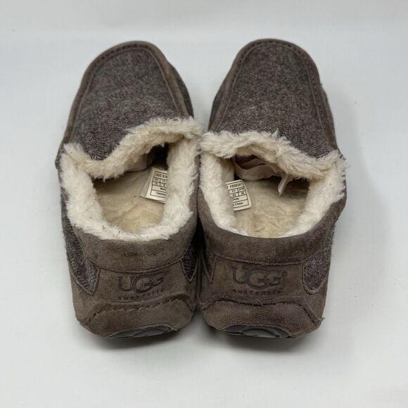 Ugg Ascot Tweed Slippers Shoes Mens 10 Brown Suede Sheepskin Wool Lined Comfort main image 10